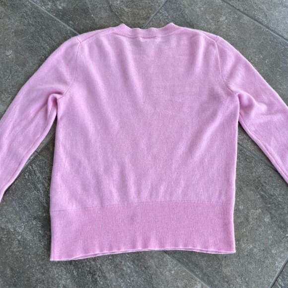 J. Crew 100% Cashmere Classic Fit Crewneck Sweater Size Medium Pink Crisp - Picture 6 of 13